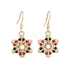 Christmas Theme Alloy Rhinestone Dangle Earrings EJEW-JE06627-02-2