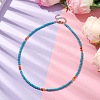 Synthetic Turquoise & Natural Carnelian Beaded Necklaces NJEW-TA00161-2