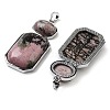 Natural Rhodonite Human Body Shaped Pendants G-P552-03P-07-2