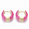 Brass Huggie Hoop Earrings EJEW-S209-01-3