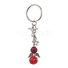 Alloy with Glass Seed Beads Keychain KEYC-MZ00010-04-1