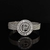 Brass Micro Pave Clear Cubic Zirconia Bangles for Women FS-WGA7409-20-1