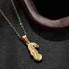 304 Stainless Steel Pendant Necklaces for Women NJEW-S439-02B-G-3