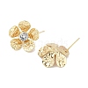 Flower Brass Micro Pave Cubic Zirconia Stud Earring Findings KK-M326-08G-2