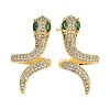 Rack Plating Snake Brass Stud Earrings EJEW-N055-45G-RS-1