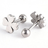 Tarnish Resistant 201 Stainless Steel Barbell Cartilage Earrings EJEW-R147-13-3