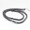 Non-magnetic Synthetic Hematite Beads Strands G-P341-38-4mm-2