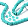 Flat Round Handmade Polymer Clay Beads CLAY-R067-12mm-34-5