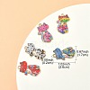 12Pcs 6 Colors Printed Alloy Pendants FIND-YW0004-49-3