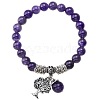 8mm Natural Amethyst Stretch Bracelets ME8493-8-1