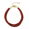 Polyester Metallic Braided Multi-strand Cord Bracelet for Bracelet Making BJEW-H642-02G-11-4