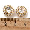 Brass Micro Pave Cubic Zirconia Beads KK-U037-06G-01-3