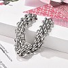 304 Stainless Steel Half Round Link Chain Bracelets for Women Men BJEW-F488-07P-4