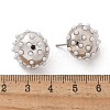 Half Round Brass & ABS Imitation Pearl Stud Earrings EJEW-M077-07P-3