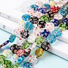 Flat Round Handmade Millefiori Glass Beads Strands LK-R004-62-5