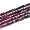 Natural Red Corundum/Ruby and Sapphire Beads Strands G-H266-17-1