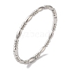 304 Stainless Steel Textured Ring Hinged Bangles for Women BJEW-I315-17P-1