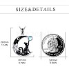 Alloy Jet Rhinestone Enamel Black Moon with Cat Shape Pendant Necklaces for Women WG3CB78-01-6