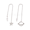 Non-Tarnish Star & Planet Asymmetrical Earrings Dangle Stud Earrings EJEW-A067-07P-1