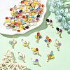 40Pcs 8 Colors Alloy Enamel Pendants ENAM-YW0006-85-4