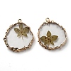 Inner Dried Flower Resin Pendants RESI-P028-02KCG-01-1