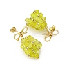 Christmas Bell Brass Dangle Stud Earrings EJEW-MZ00495-03-5