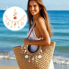 1Pc Natural Shell Charm Aluminium Curb Chains Bag Decorative Chains with 1Pc Pendant Decorations HJEW-PH02264-5