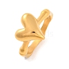 Ion Plating(IP) 304 Stainless Steel Heart Finger Rings for Women RJEW-S414-73B-G-1