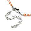 Faceted Rondelle Glass Beaded Necklace for Women NJEW-M208-01G-5