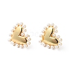 Rack Plating Brass with Acrylic Beads Stud Earrings for Women EJEW-G311-06G-1