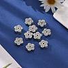 Flower Alloy Rhinestone Slide Charms LS-RSB358-3P-4