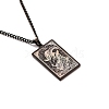 304 Stainless Steel Curb Chain Rectangle with Constellation Pendant Necklaces PW-WG0F5D0-30-1