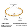 304 Stainless Steel Pave Teardrop Clear Cubic Zirconia Open Cuff Bangles for Women LG0836-6