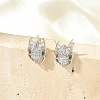 Brass Micro Pave Clear Cubic Zirconia Stud Earrings EJEW-R016-26P-07-1