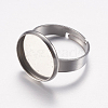 Tarnish Resistant Adjustable 304 Stainless Steel Finger Rings Components LS-A-STAS-F149-18P-D-2