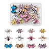 Boutigem 24Pcs 12 Styles Alloy Enamel Connector Charms FIND-BG0001-03-11