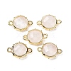 Brass Natural Quartz CrystalConnector Charms KK-Z096-01G-04-1