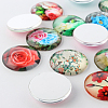 Flower Printed Glass Cabochons X-GGLA-A002-14mm-BB-3