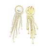 Crystal Rhinestone Dangle Stud Earrings with Imitation Pearl EJEW-C037-02F-LG-2