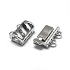 Anti-Tarnish Rhodium Plated 925 Sterling Silver Box Clasps X-STER-L057-016P-3