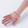 Natural Rose Quartz Stretch Bracelets BJEW-JB02856-01-3