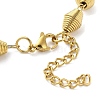 304 Stainless Steel Bicone Link Chain Bracelets for Women BJEW-G712-05G-3