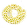 Baking Painted Pearlized Glass Pearl Bead Strands HY-N002-4mm-B03-3