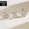 3Pcs Alloy Finger Rings Sets WG7802C-04-3