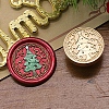 Christmas Series Wax Seal Brass Stamp Head AJEW-M037-01G-26-1