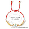 Bohemian Style Adjustable White Alloy Eyelash Eye & Brass Beads Braided Bracelets WF4664-4