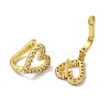 Heart Brass Micro Pave Clear Cubic Zirconia Huggie Hoop Earrings for Women EJEW-C097-10G-2