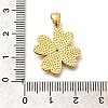 Rack Plating Brass Micro Pave Cubic Zirconia Enamel Pendants KK-L226-004G-02-3