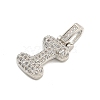 Brass Micro Pave Clear Cubic Zirconia Pendants KK-B099-01P-I-2