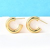 Brass Chunky C-shape Stud Earrings EJEW-G297-03C-G-4